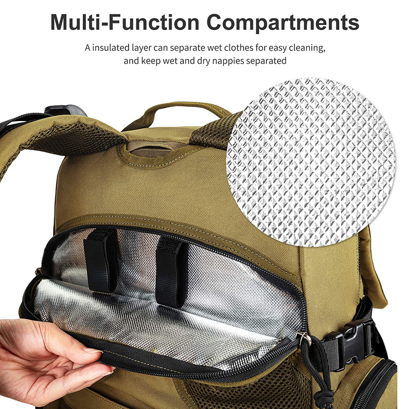 Men's Daddy Large Travel Baby Bag with Molle System Military Tactical